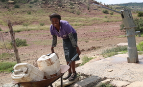 Women Walk Long distances to get water during drought